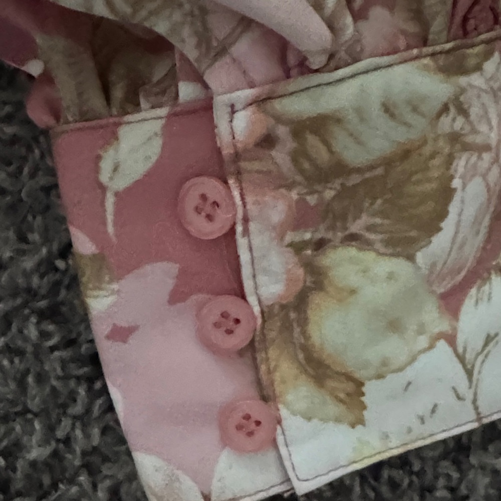 Floral Pink and Brown Dress with Belt - Picture 6 of 8